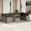 vidaXL Set Divani da Giardino 11 pz con Cuscini in Polyrattan Grigio