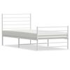 vidaXL Giroletto con Testiera e Pediera Metallo Bianco 100x190 cm