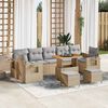 vidaXL Set Divano da Giardino con cuscino 10 pcs beige e grigio chiaro