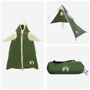 vidaXL Poncho da pioggia 2-in-1 con cappuccio 262 x 126 x 130 cm Verde