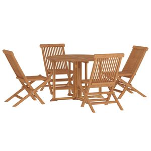 vidaXL Set da Pranzo Pieghevole per Esterni 5pz Legno Massello di Teak