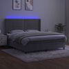 vidaXL Letto a Molle Materasso e LED Grigio Chiaro 180x200 cm Velluto