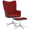 vidaXL Sedia Relax con Sgabello Rosso Vino in Velluto e PVC