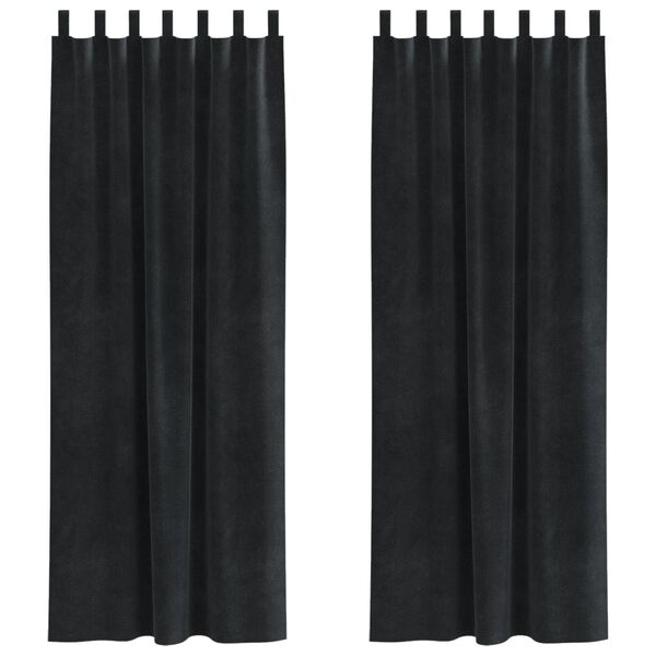 vidaXL Tende oscuranti 2 pcs Nero 140 x 225 cm Velluto