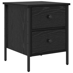 vidaXL Comodino con cassetto Rovere nero 40 x 42 x 50 cm