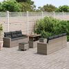 vidaXL Set Divano da Giardino con cuscino 10 pcs Grigio polyrattan