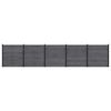 vidaXL Set di Recinzione 5 pz 872 x 186 cm WPC e Alluminio Grigio