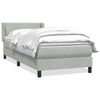 vidaXL Giroletto a Molle con Materasso Grigio Chiaro 80x220 cm Velluto