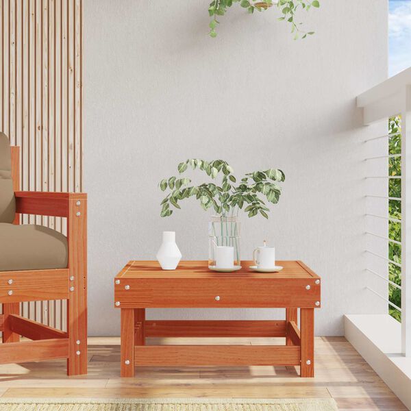 Poggiapiedi da Giardino Legno di pino massiccio Marrone Cera