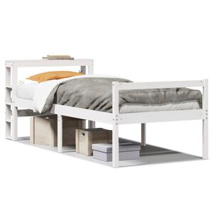 vidaXL Letto Anziani con Testiera Bianco 75x190cm Legno Massello Pino