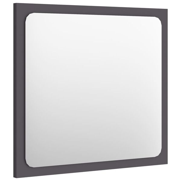 vidaXL Specchio da Bagno Grigio 40x1,5x37 cm in Legno Multistrato