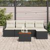 vidaXL Set Divano da Giardino con cuscino 6 pcs Nero polyrattan
