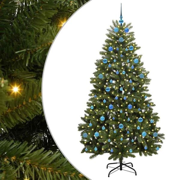 vidaXL Albero di Natale artificiale Verde 210 cm PVC e Metallo