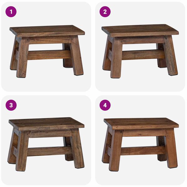 vidaXL Pouf Naturale 30 x 20 x 20 cm Legno di Mogano