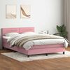 vidaXL Letto a Molle con Materasso e LED Rosa 160x210 cm in Velluto
