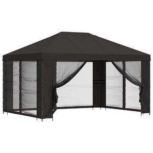 vidaXL Gazebo da giardino con pareti laterali 4 &times; 3 m Antracite
