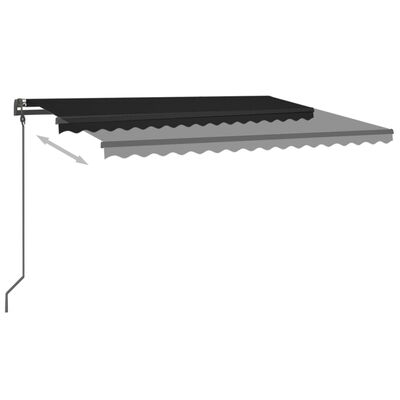 vidaXL Tenda da Sole Retrattile Manuale con LED 4x3,5 m Antracite