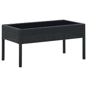 vidaXL Tavolo da Giardino Nero 75x40x37 cm in Polyrattan
