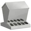 vidaXL Feeder per pollo Argento 40 x 40 x 45 cm Acciaio zincato