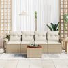 vidaXL Set Divano da Giardino con cuscino 5 pcs Beige polyrattan