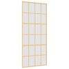 vidaXL Porta Scorrevole Dorata 90x205 Vetro Smerigliato ESG Alluminio