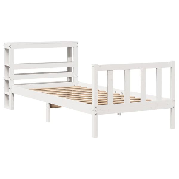 vidaXL Letto senza Materasso Bianco 90x190 cm in Legno Massello Pino