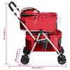 vidaXL Passeggino Cani Pieghevole 2 Livelli Rosso 83x48x97cm Tessuto