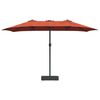 vidaXL Ombrello da giardino Terracotta 385 x 209 x 244 cm Poliestere