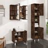 vidaXL Set Mobili da Bagno 3 pz Rovere Fumo in Legno Multistrato