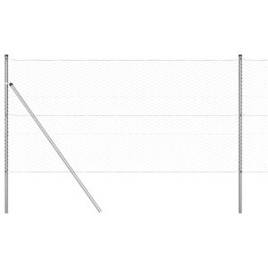 vidaXL Fissaggio a terra esagonale per recinzione 25 x 1,2 m Argento