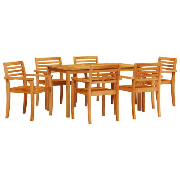vidaXL Set da Pranzo per Giardino 7 pcs Marrone