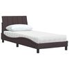 vidaXL Letto con Materasso Hanko Marrone Scuro 90x200 cm in Tessuto