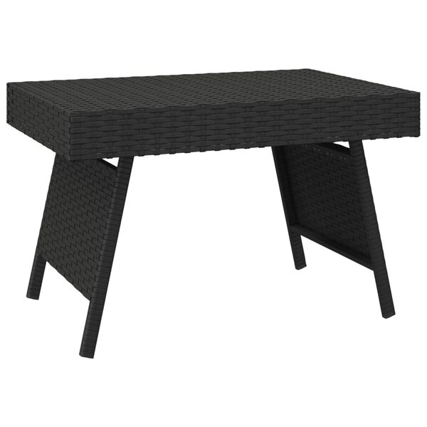 vidaXL Tavolino Pieghevole Nero 60x40x38 cm in Polyrattan