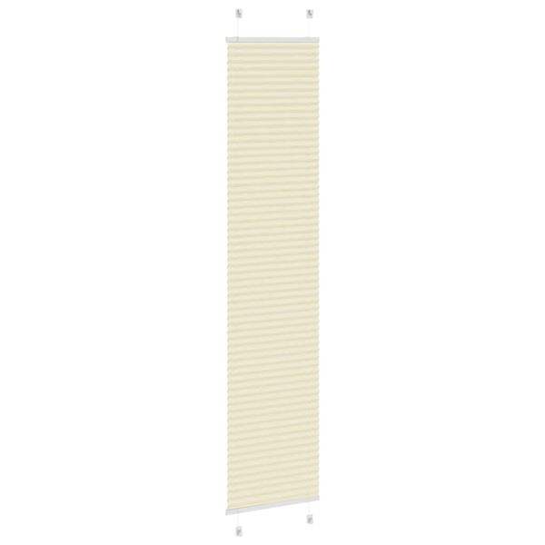 vidaXL Tenda Plissettata Crema 45x200 cm Larghezza Tessuto 44,4 cm