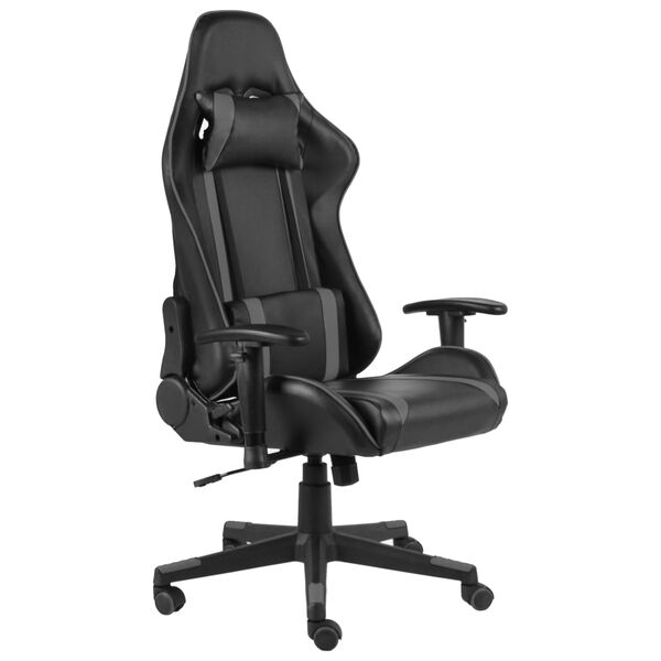 vidaXL Sedia da Gaming Girevole Grigia in PVC
