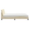 vidaXL Letto con Materasso Hanko Crema 120x200 cm in Tessuto