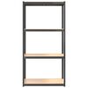 vidaXL Mensole Portaoggetti 4 Ripiani 3pz Antracite Acciaio e Legno