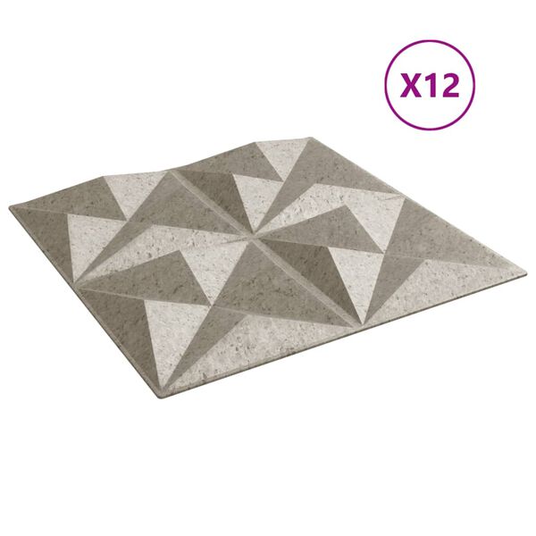 vidaXL Pannelli Murali 12 pz Beton 50x50 cm XPS 3 m² Origami