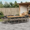 vidaXL Set da Pranzo da Giardino 15 pz con Cuscini Grigio Polyrattan