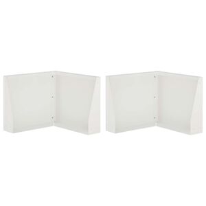 vidaXL Muro di contenimento 2 pz 50 x 50 x 30 cm Acciaio Bianco