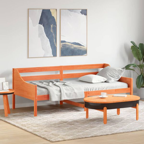 vidaXL Dormeuse senza Materasso Marrone Cera 80x200 cm Legno di Pino