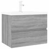 vidaXL Mobile Bagno e Lavabo Integrato Grigio Sonoma Legno Multistrato