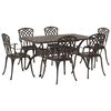 vidaXL Set da Pranzo per Giardino 7 pz Bronzo Alluminio