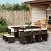 vidaXL Set da Pranzo da Giardino 11 pz con Cuscini Polyrattan Marrone