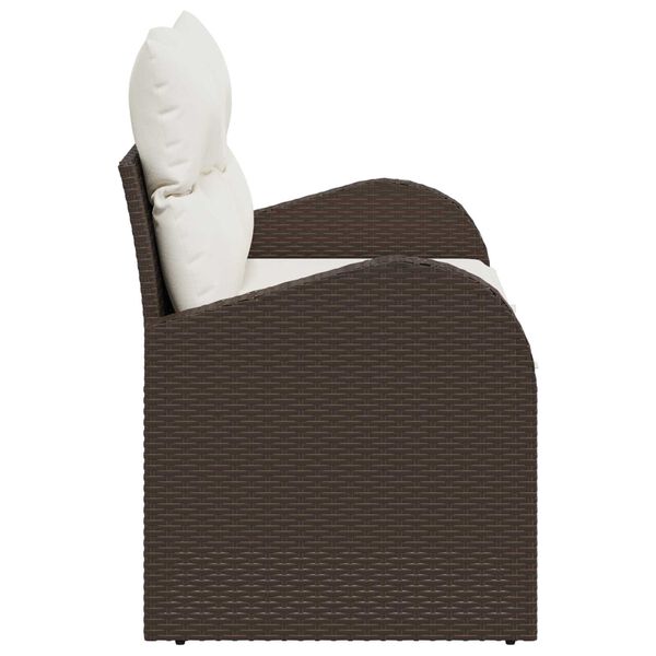 vidaXL Divano da giardino Marrone 124 x 62 x 69cm polyrattan