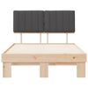 vidaXL Letto con Testiera Rivestita Grigio scuro 120 x 190 cm