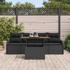 vidaXL Set Divano da Giardino con archiviazione 5 pcs Nero polyrattan