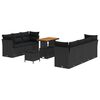 vidaXL Set Divano da Giardino 10 pz Nero polyrattan