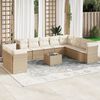 vidaXL Set Divani da Giardino 11 pz con Cuscini Beige in Polyrattan