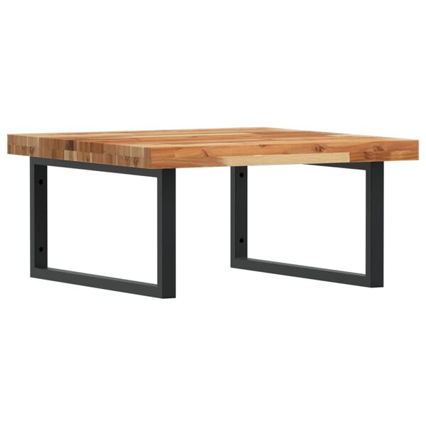 vidaXL Ripiano a Parete per Lavabo in Acciaio e Massello di Acacia